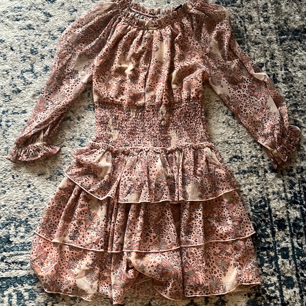 Like New French Connection Dress, Pink with Leopard Spots and Flowers: Size XXS